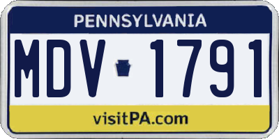 PA license plate MDV1791