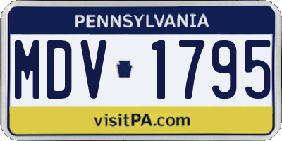 PA license plate MDV1795