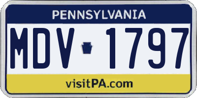 PA license plate MDV1797