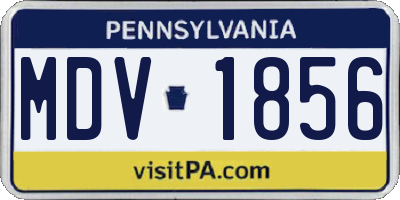 PA license plate MDV1856