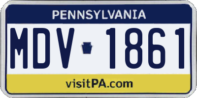 PA license plate MDV1861