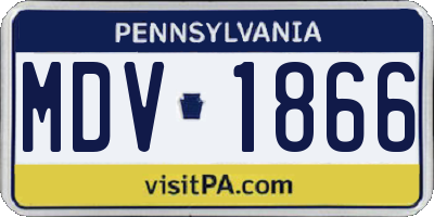 PA license plate MDV1866