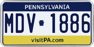 PA license plate MDV1886