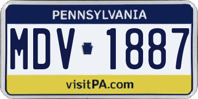 PA license plate MDV1887