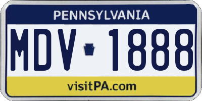 PA license plate MDV1888