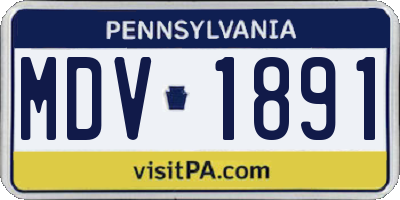 PA license plate MDV1891