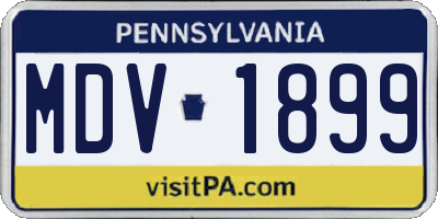 PA license plate MDV1899