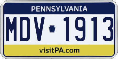 PA license plate MDV1913