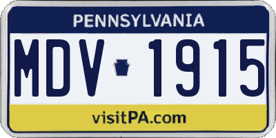 PA license plate MDV1915