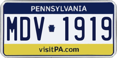 PA license plate MDV1919