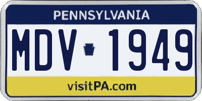 PA license plate MDV1949