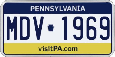 PA license plate MDV1969