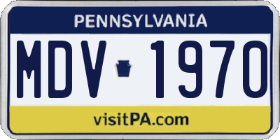 PA license plate MDV1970
