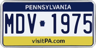 PA license plate MDV1975