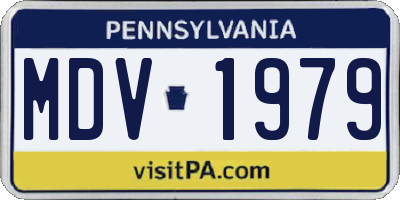 PA license plate MDV1979