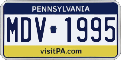 PA license plate MDV1995