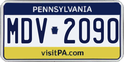 PA license plate MDV2090