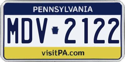 PA license plate MDV2122