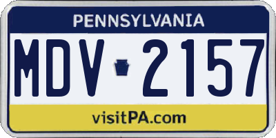 PA license plate MDV2157
