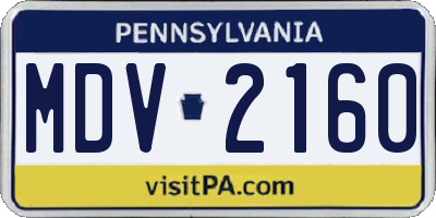 PA license plate MDV2160