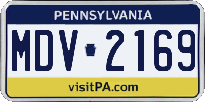 PA license plate MDV2169