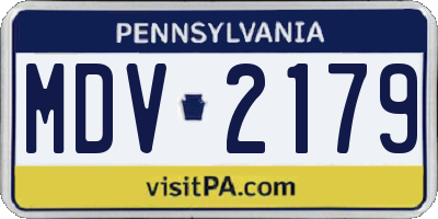 PA license plate MDV2179