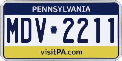 PA license plate MDV2211