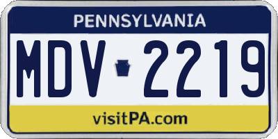 PA license plate MDV2219