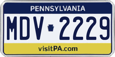 PA license plate MDV2229
