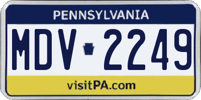 PA license plate MDV2249