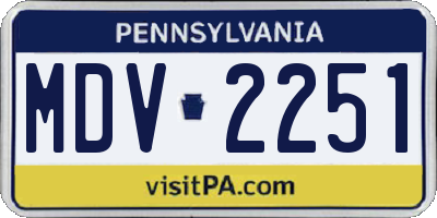 PA license plate MDV2251