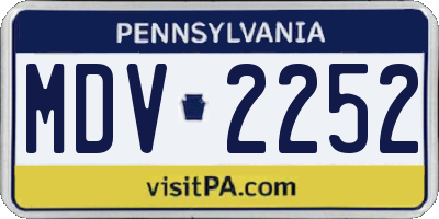 PA license plate MDV2252