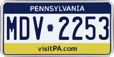 PA license plate MDV2253