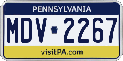 PA license plate MDV2267