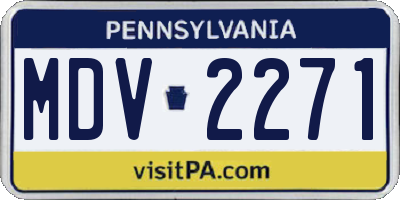 PA license plate MDV2271