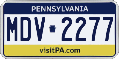 PA license plate MDV2277