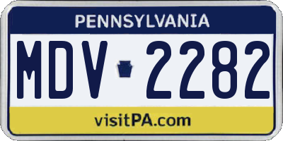 PA license plate MDV2282