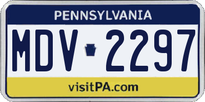 PA license plate MDV2297