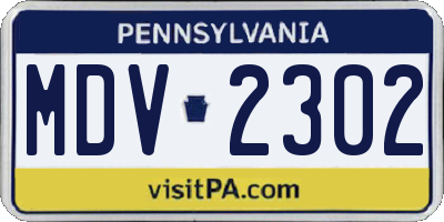 PA license plate MDV2302