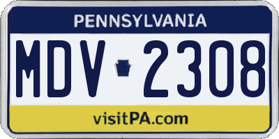 PA license plate MDV2308
