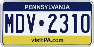 PA license plate MDV2310