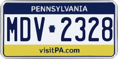 PA license plate MDV2328