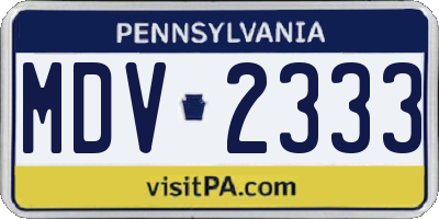 PA license plate MDV2333
