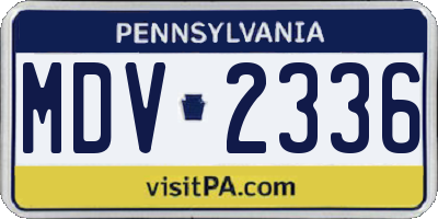 PA license plate MDV2336