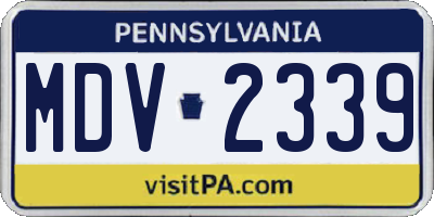 PA license plate MDV2339