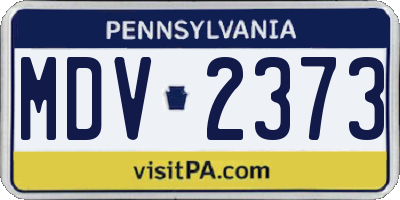 PA license plate MDV2373