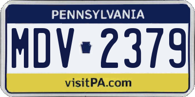 PA license plate MDV2379