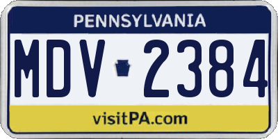 PA license plate MDV2384