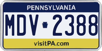 PA license plate MDV2388