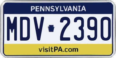 PA license plate MDV2390